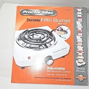 Proctor Silex Fifth Countertop Design Adjustable Hot Plate Burner Model 34101